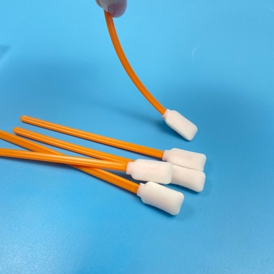 Multi Purpose 5 Inch Pembersih Swabs Oranyeu Bentuk persegi panjang Tip busa tahan lama PP Handle Non Shedding Desain