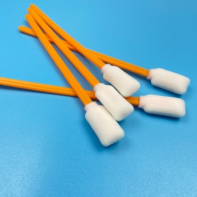Multi Purpose 5 Inch Pembersih Swabs Oranyeu Bentuk persegi panjang Tip busa tahan lama PP Handle Non Shedding Desain