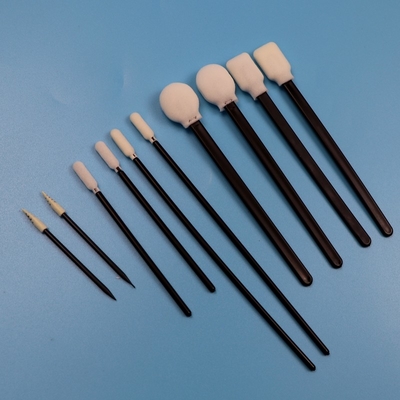 Portable Lint Free Sponge Detailing Swab Precision Cleaning Care Care Foam Swab dengan Handle Hitam