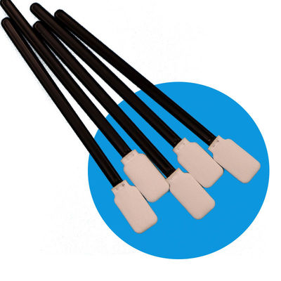 Lint Free Black Handle Flat Square Cleanroom Swab Car Cleaning Polyester Swab Untuk Pemeliharaan Printer