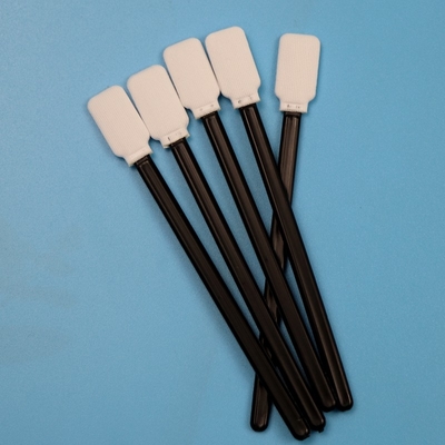 Lint Free Black Handle Flat Square Cleanroom Swab Car Cleaning Polyester Swab Untuk Pemeliharaan Printer