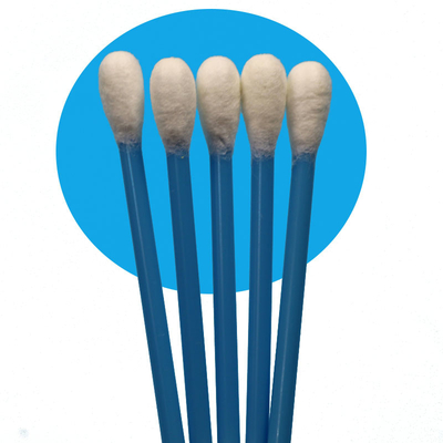 10cm Biru PP Stick Kepala Besar Bulat Cotton Bud Medical Cotton Swab Applicator Untuk Pengumpulan Sampel