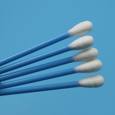 10cm Biru PP Stick Kepala Besar Bulat Cotton Bud Medical Cotton Swab Applicator Untuk Pengumpulan Sampel