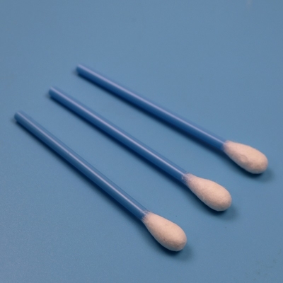 10cm Biru PP Stick Kepala Besar Bulat Cotton Bud Medical Cotton Swab Applicator Untuk Pengumpulan Sampel