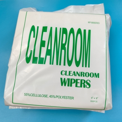 Lap bebas 56g Poliester Kain Lap Ruang Bersih 9" Kertas Pembersih Tahan Aus