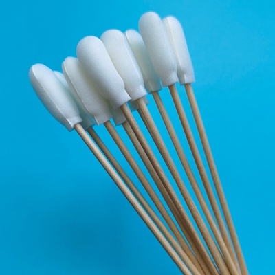 720 Tongkat Kayu Biodegradable Penutup Busa Aplikator Cotton Swab Swab Pembersih Presisi untuk Lab