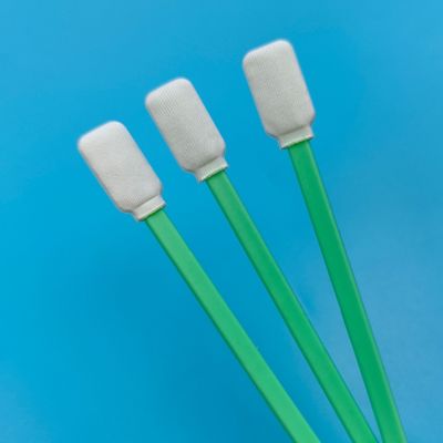 TX714 Lap Bebas Serat Persegi Datar ESD Polyester Swab Pembersihan Permukaan Swab Ruang Bersih dengan Kepala Ganda