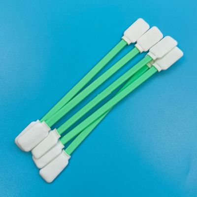 TX714 Lap Bebas Serat Persegi Datar ESD Polyester Swab Pembersihan Permukaan Swab Ruang Bersih dengan Kepala Ganda