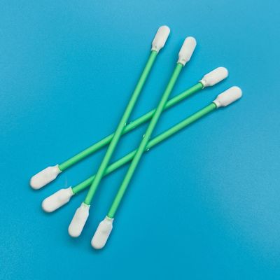Tongkat Pembersih Kepala Paddle Bebas Serat ESD Cleanroom Swab Pembersih Optik Polyester Swab dengan Kepala Ganda