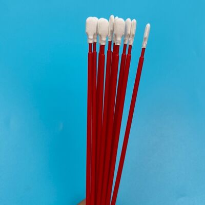 761 Lint Free Red Handle Microfiber Swab Car Cleaning Detailing Swab Cleanroom Polyester Swab untuk Pembersihan Semikonduktor