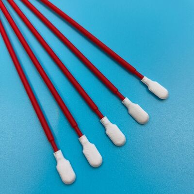 761 Lint Free Red Handle Microfiber Swab Car Cleaning Detailing Swab Cleanroom Polyester Swab untuk Pembersihan Semikonduktor
