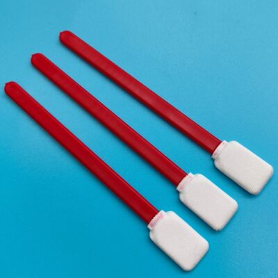 714 Lint Free Red Handle Car Cleaning Detail Swab Swab Mikrofiber Cleanroom Polyester Swab untuk Pembersihan Permukaan