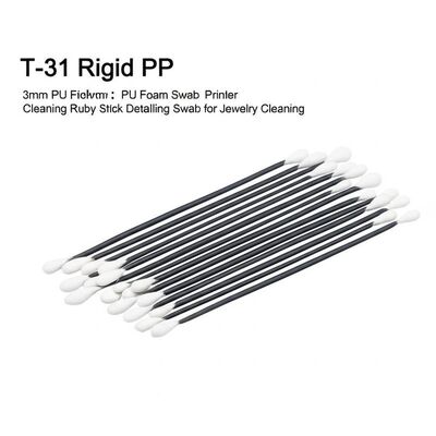 T-31 kaku PP Stick 3mm PU Foam Swab Printer Pembersih Ruby Stick Detail Swab untuk Pembersihan Perhiasan