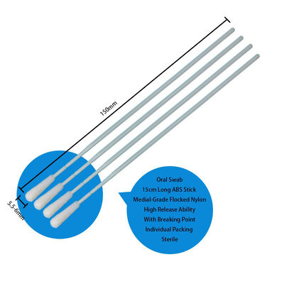 ABS Stick Disposable Flocked Nylon Sampling Swab Oral Swab Steril Sampel Pengumpulan Swab dengan Pengemasan Individu