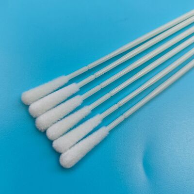 ABS Stick Disposable Flocked Nylon Sampling Swab Oral Swab Steril Sampel Pengumpulan Swab dengan Pengemasan Individu