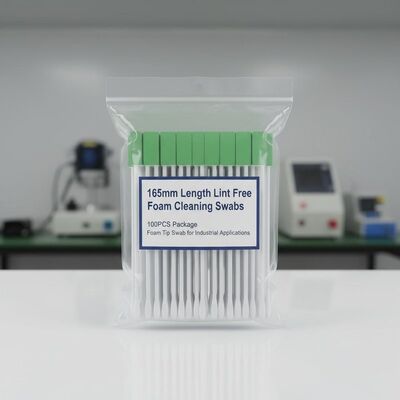 165mm Panjang Lint Bebas Bubuk Pembersih Swab 100PCS Paket Bubuk Tip Swab untuk Aplikasi Industri