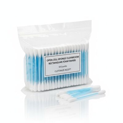 Open Cell Sponge Cleanroom Swab Foam Bentuk persegi panjang 50 Jumlah