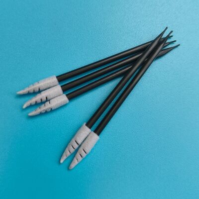 751 Spons Busa Ujung Runcing Spiral Gagang Hitam Bebas Serat untuk Pembersihan Detail Mobil, Spons Pembersih Ruang Bersih untuk Pembersihan Headset