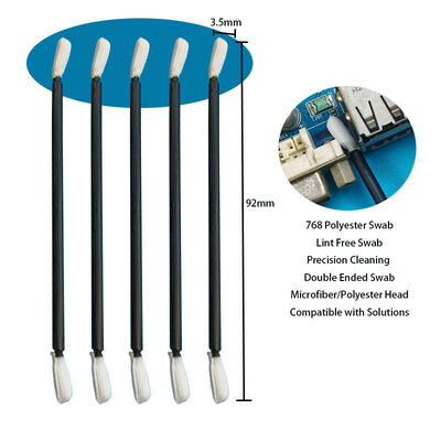 768 Swab Kepala Putar Berbulu Hitam Bebas Serat Polyester untuk Pembersihan Presisi dan Detail Ruang Bersih