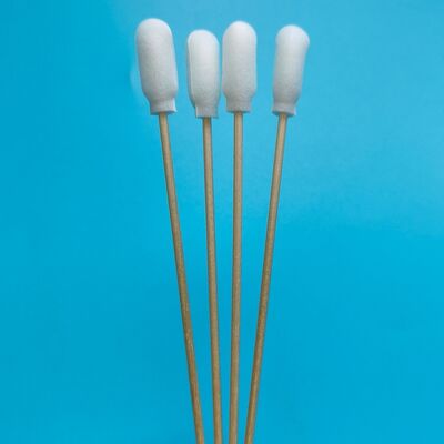 720 Aplikator Busa Penyeka Ruang Bersih Katun Penutup Busa Stik Kayu Biodegradable dengan Stik Kayu