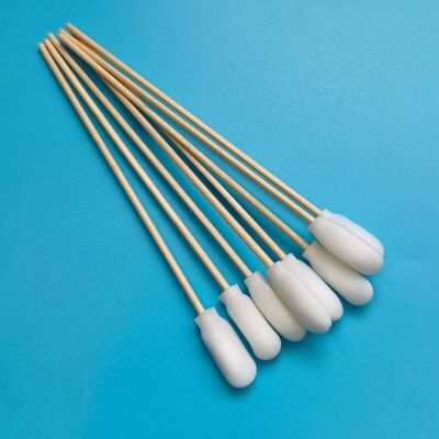 720 Aplikator Busa Penyeka Ruang Bersih Katun Penutup Busa Stik Kayu Biodegradable dengan Stik Kayu