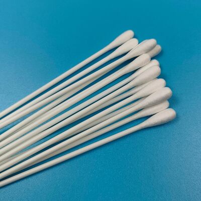 20cm Sekali Pakai Ekstra Panjang PP Stick Cotton Bud Qtips Kapas Tahan Kimia untuk Laboratorium