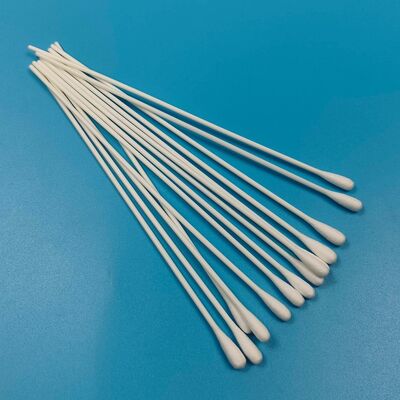 20cm Sekali Pakai Ekstra Panjang PP Stick Cotton Bud Qtips Kapas Tahan Kimia untuk Laboratorium