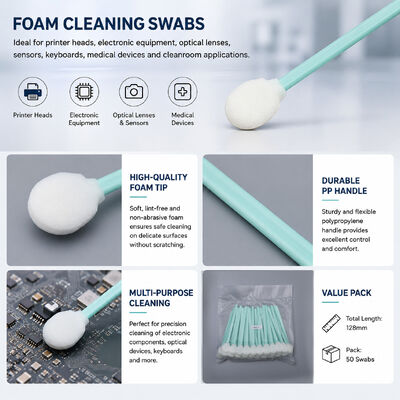 High Absorbency Foam Swab TX708 Kompatibel untuk Kepala Printer Kamera Elektronik Pembersihan Presisi 128mm
