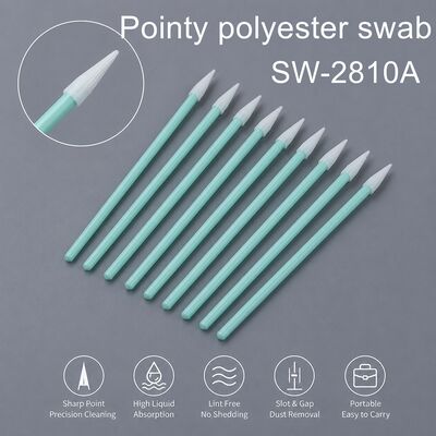 Swab Polyester Titik tajam untuk Elektronik Lensa Optik PCB Keyboard Gap Cleaning High Absorbency 75mm