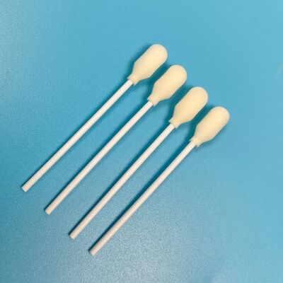 Penutup busa PP Stick Putih sekali pakai Sponge Sponge Stick Sponge Tip Swab untuk pengujian medis