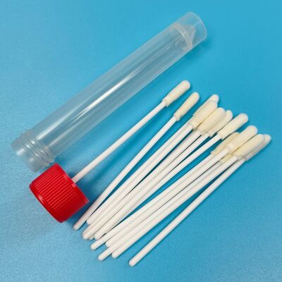 8Cm Sekali Pakai Putih PP Tongkat Busa Steril Ujung Swab VTM Kit Tes Flu Oral Swab Pengujian Lingkungan Swab Pengambilan Sampel Permukaan Swab
