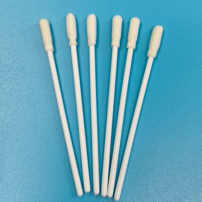 8Cm Sekali Pakai Putih PP Tongkat Busa Steril Ujung Swab VTM Kit Tes Flu Oral Swab Pengujian Lingkungan Swab Pengambilan Sampel Permukaan Swab