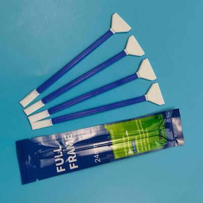 Individu Terbungkus 24mm V Bentuk Mikrofiber Swab Double Ended Kamera Pembersihan Swab Full Frame Sensor Swab Detail Swab