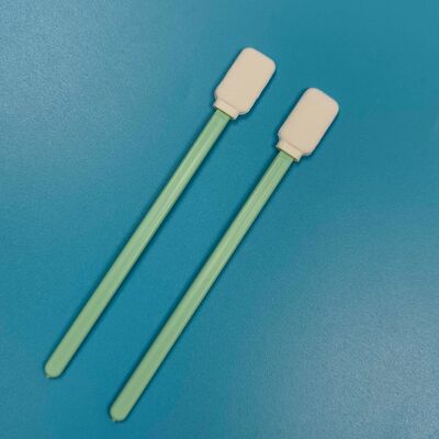 714 Green Handle Lint Free Swab Flat Square Cleanroom Swab Pembersih Presisi Poliester Swab untuk Pembersihan Lensa