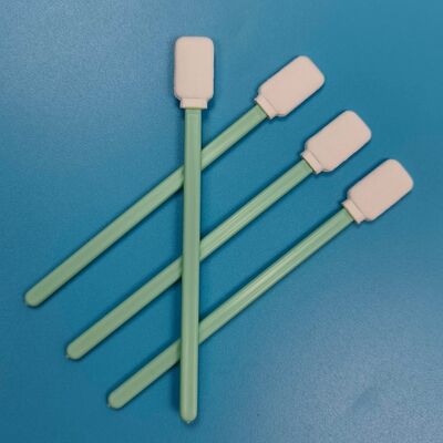 714 Green Handle Lint Free Swab Flat Square Cleanroom Swab Pembersih Presisi Poliester Swab untuk Pembersihan Lensa