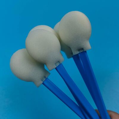 28Mm Stik PP Sekali Pakai Aplikator Penyeka Ujung Spons Bulat Besar Aplikator Penyeka Busa Melingkar untuk Perawatan Kulit