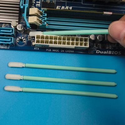 TX709 Tongkat PP Hijau Penyeka Spons Pembersih Presisi Ujung Busa Ruang Bersih Penyeka Detail Penyeka Pembersih Elektronik