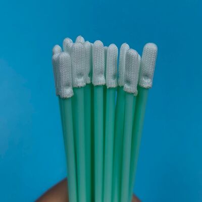 TX758 Swab Cleanroom Datar Kecil Bebas Serat Pembersih Semikonduktor Swab Poliester ESD Pecision Cleaning Swab
