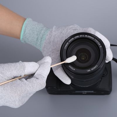 Swab permukaan yang aman dengan perlindungan ganda: Tongkat kayu dengan inti kapas berlapis busa untuk pembersihan industri bebas goresan