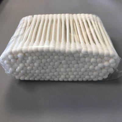 Paper Handle White Cotton Bud Swab Kepala Bulat Untuk Pembersihan Kosmetik