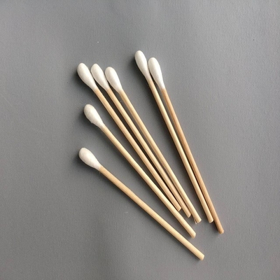 Penyeka Kapas Penyeka Kayu Panjang Tidak Steril 100 Pcs / Bag Untuk Rumah Sakit