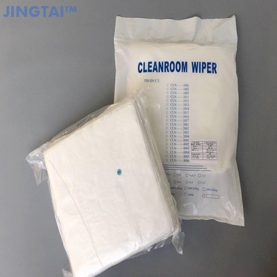 Kain Pembersih Poliester Putih Wiper 6 &#39;&#39; * 6 &#39;&#39; Tahan Abrasi Yang Baik