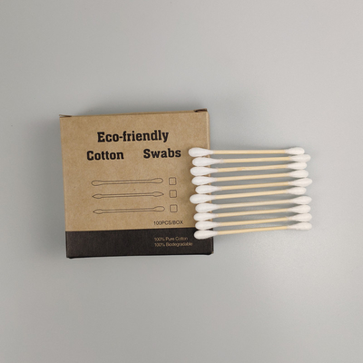 Pembersih Telinga 3 "75mm Cotton Buds Biodegradable
