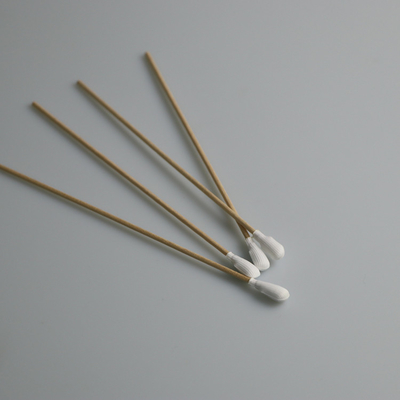 Polyester Industrial Cotton Swab Tip Presisi Lint Gagang Kayu Gratis
