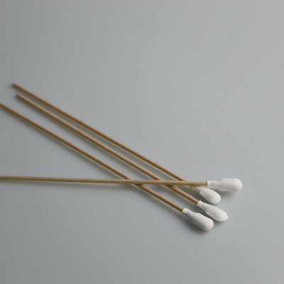 Polyester Industrial Cotton Swab Tip Presisi Lint Gagang Kayu Gratis