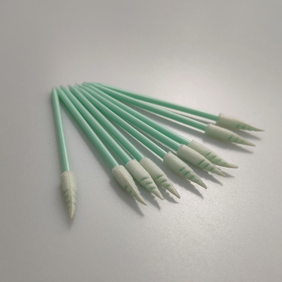 Bebas Debu PP Stick Cleanroom Foam Swab Spiral Kepala Runcing