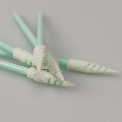 Bebas Debu PP Stick Cleanroom Foam Swab Spiral Kepala Runcing