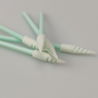 Bebas Debu PP Stick Cleanroom Foam Swab Spiral Kepala Runcing