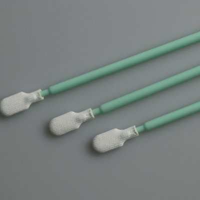 Cleanroom Paddle Head Green Rigid Handle Polyester Swab Dengan Panjang 102mm