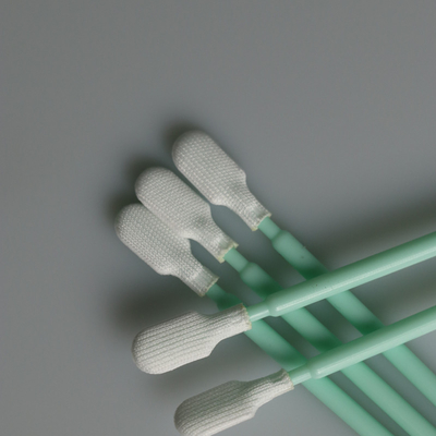 Cleanroom Disposable 102mm Panjang Industri Double Layer Polyester Cleaning Swab Sticks